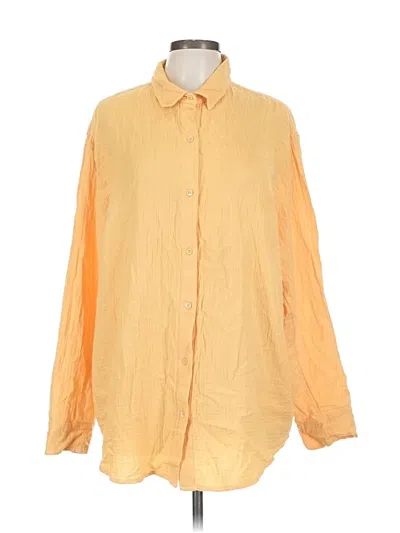 Pre-owned Wilfred Free Long Sleeve Button Down Shirt In Orange