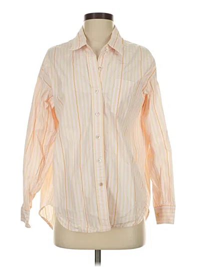 Pre-owned Wilfred Free Long Sleeve Button Down Shirt In Orange