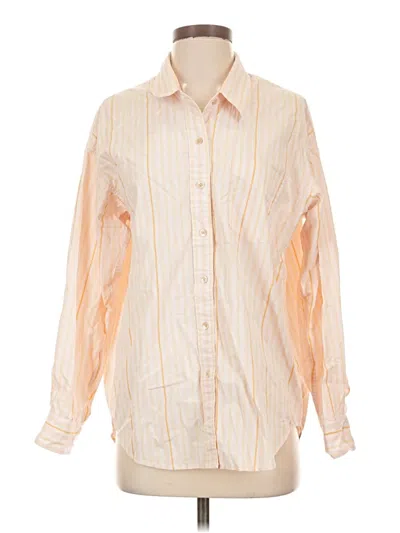Pre-owned Wilfred Free Long Sleeve Button Down Shirt In Orange