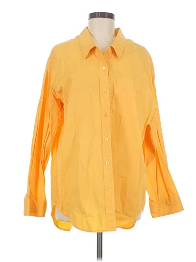 Pre-owned Wilfred Free Long Sleeve Button Down Shirt In Yellow
