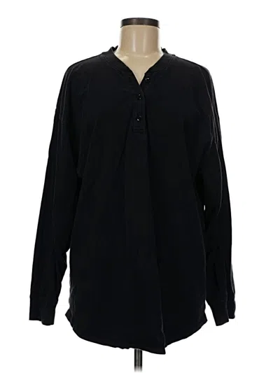 Pre-owned Wilfred Free Long Sleeve Henley Shirt In Black