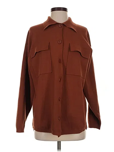 Pre-owned Wilfred Free Long Sleeve Polo Shirt In Brown