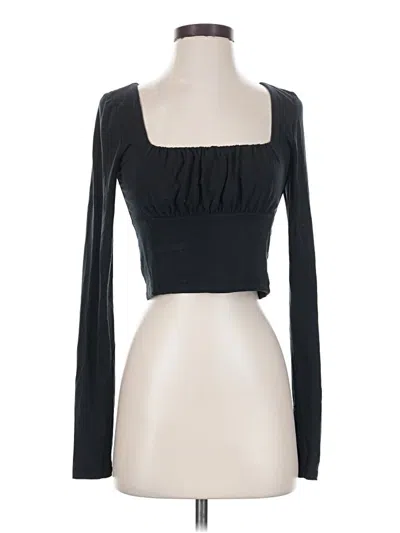 Pre-owned Wilfred Free Long Sleeve Top Black Sweetheart Neckline Tops