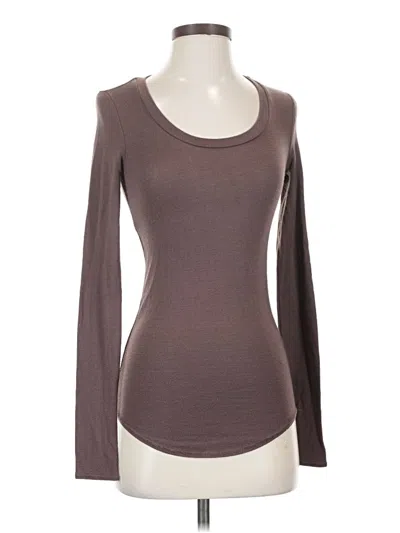 Pre-owned Wilfred Free Long Sleeve Top Gray Scoop Neck Tops