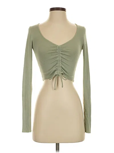 Pre-owned Wilfred Free Long Sleeve Top Green Sweetheart Neckline Tops
