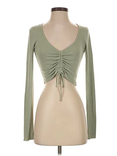 Pre-owned Wilfred Free Long Sleeve Top Green Sweetheart Neckline Tops