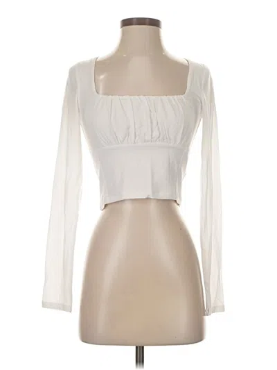 Pre-owned Wilfred Free Long Sleeve Top Ivory Square Neckline Tops In White