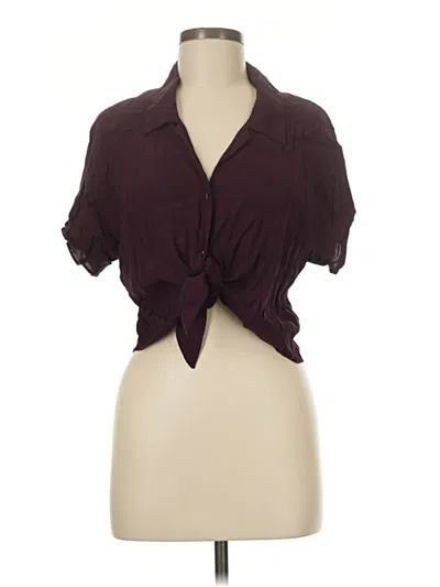 Pre-owned Wilfred Free Short Sleeve Blouse In Burgundy