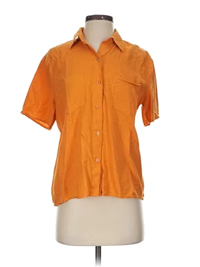 Pre-owned Wilfred Free Short Sleeve Blouse In Orange