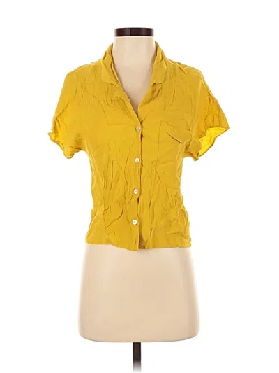 Pre-owned Wilfred Free Short Sleeve Blouse In Yellow