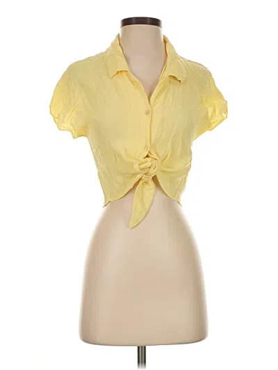 Pre-owned Wilfred Free Short Sleeve Blouse In Yellow