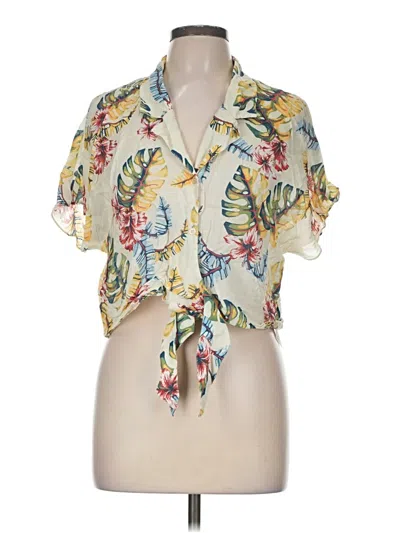Pre-owned Wilfred Free Short Sleeve Blouse In Yellow