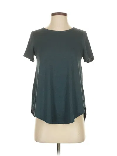Pre-owned Wilfred Free Short Sleeve Top Teal Keyhole Neckline Tops In Blue