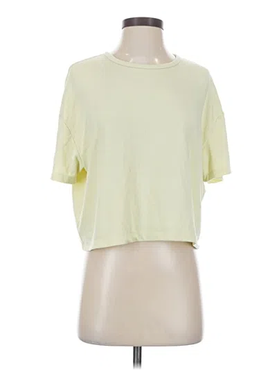 Pre-owned Wilfred Free Short Sleeve Top Yellow Crew Neck Tops