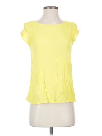 Pre-owned Wilfred Free Short Sleeve Top Yellow Scoop Neck Tops