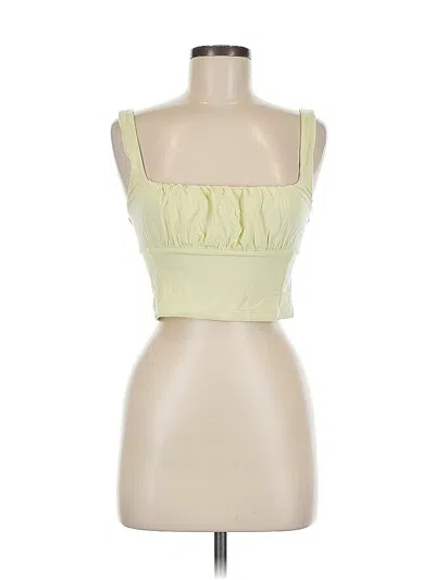 Pre-owned Wilfred Free Sleeveless Top Yellow Sweetheart Neckline Tops