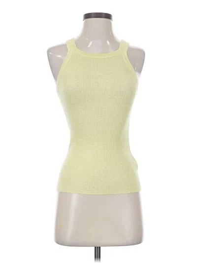 Pre-owned Wilfred Free Tank Top Yellow Halter Neckline Tops