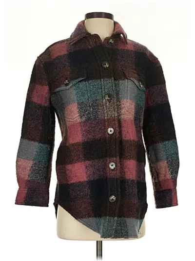 Pre-owned Wilfred Free Wool Coat In Burgundy