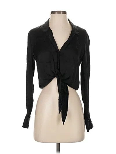 Pre-owned Wilfred Long Sleeve Blouse In Black