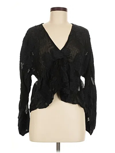 Pre-owned Wilfred Long Sleeve Blouse In Black