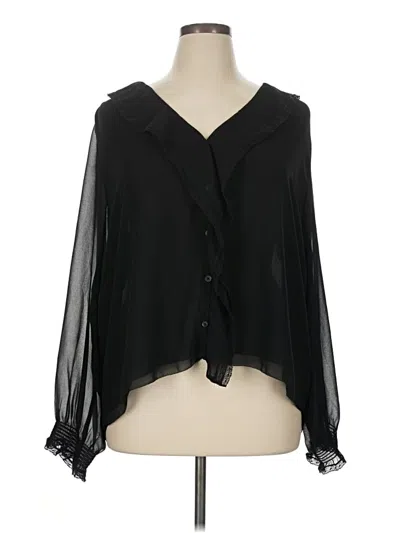 Pre-owned Wilfred Long Sleeve Blouse In Black
