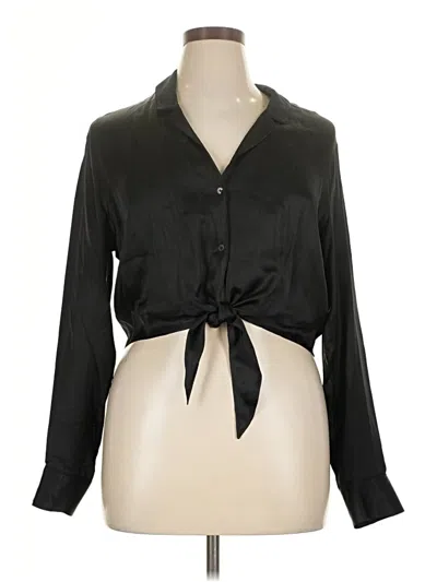 Pre-owned Wilfred Long Sleeve Blouse In Black