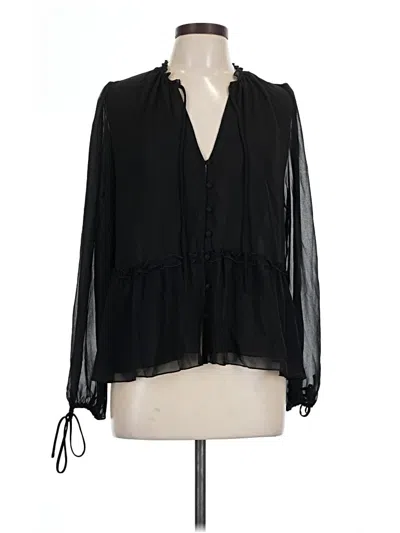 Pre-owned Wilfred Long Sleeve Blouse In Black