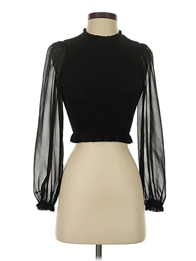 Pre-owned Wilfred Long Sleeve Blouse In Black