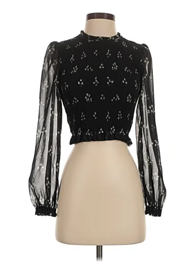 Pre-owned Wilfred Long Sleeve Blouse In Black