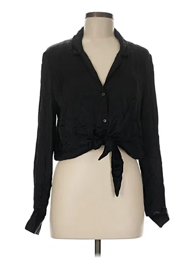 Pre-owned Wilfred Long Sleeve Blouse In Black