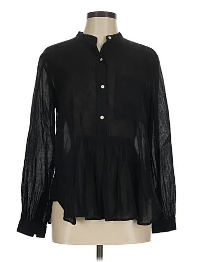 Pre-owned Wilfred Long Sleeve Blouse In Black