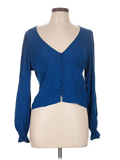 Pre-owned Wilfred Long Sleeve Blouse In Blue