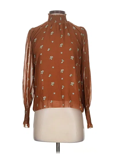 Pre-owned Wilfred Long Sleeve Blouse In Brown