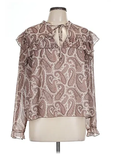 Pre-owned Wilfred Long Sleeve Blouse In Brown