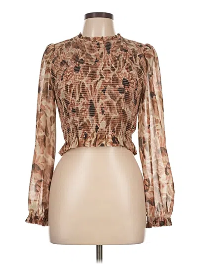 Pre-owned Wilfred Long Sleeve Blouse In Brown