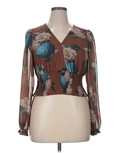 Pre-owned Wilfred Long Sleeve Blouse In Brown