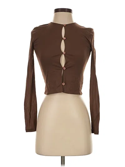 Pre-owned Wilfred Long Sleeve Blouse In Brown