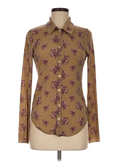 Pre-owned Wilfred Long Sleeve Blouse In Brown