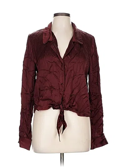 Pre-owned Wilfred Long Sleeve Blouse In Burgundy