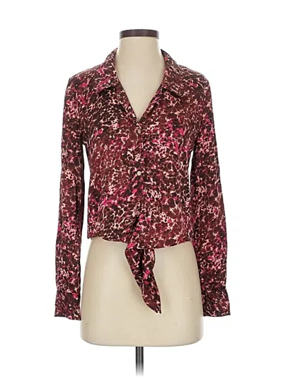 Pre-owned Wilfred Long Sleeve Blouse In Burgundy