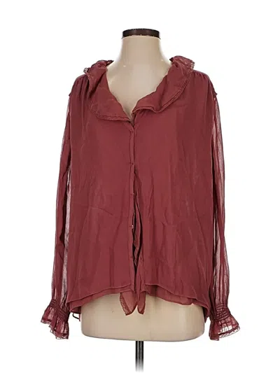 Pre-owned Wilfred Long Sleeve Blouse In Burgundy