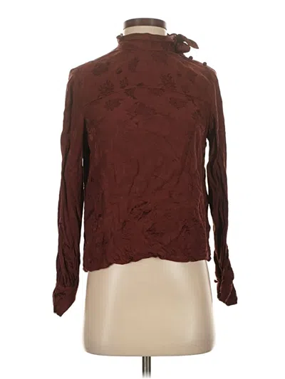 Pre-owned Wilfred Long Sleeve Blouse In Burgundy