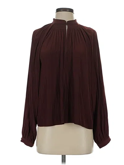 Pre-owned Wilfred Long Sleeve Blouse In Burgundy