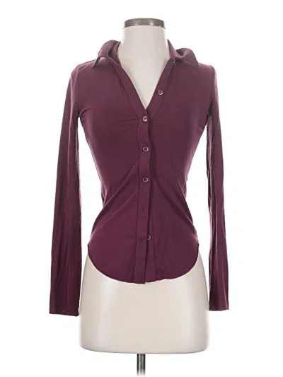 Pre-owned Wilfred Long Sleeve Blouse In Burgundy