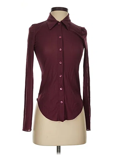 Pre-owned Wilfred Long Sleeve Blouse In Burgundy