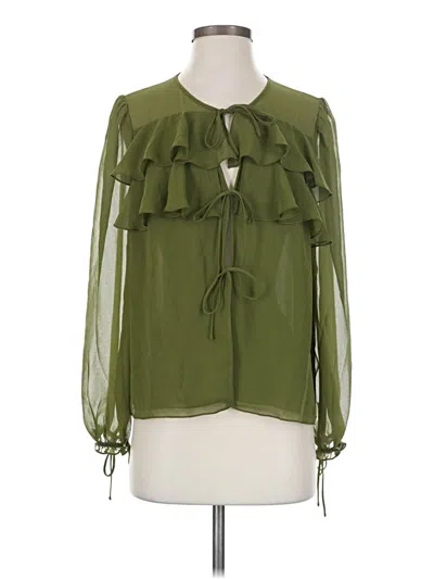 Pre-owned Wilfred Long Sleeve Blouse In Green