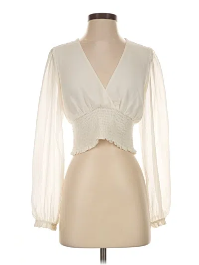 Pre-owned Wilfred Long Sleeve Blouse In Ivory