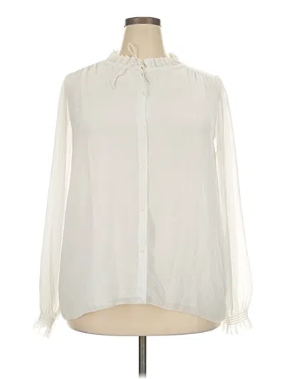 Pre-owned Wilfred Long Sleeve Blouse In Ivory