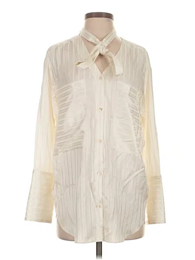 Pre-owned Wilfred Long Sleeve Blouse In Ivory