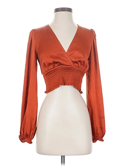 Pre-owned Wilfred Long Sleeve Blouse In Orange